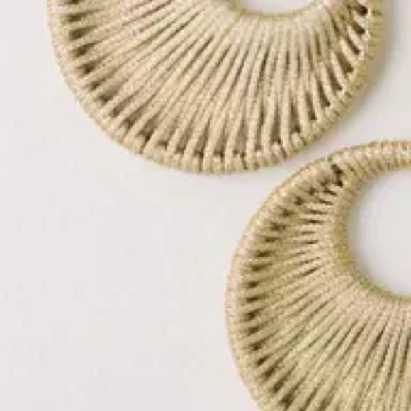 Gold Metallic Wrapped Bali Statement Drop Earrings - Picture 2 of 2